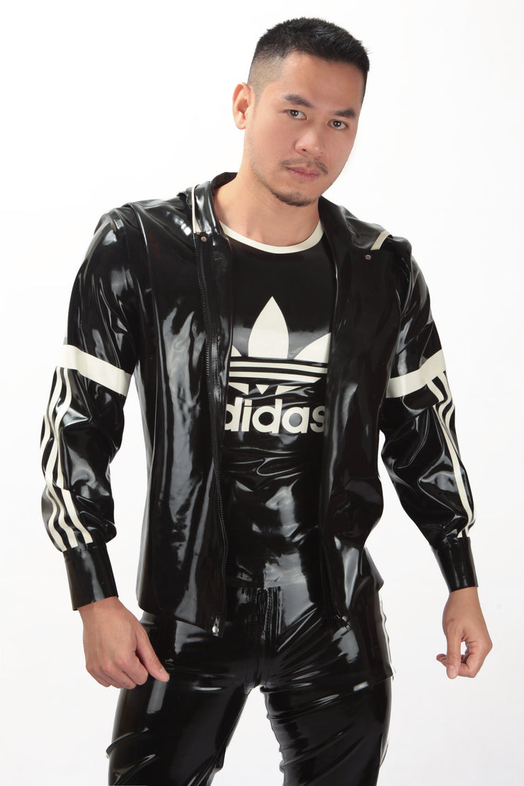 Latex Three Stripe Jacket Hoodie