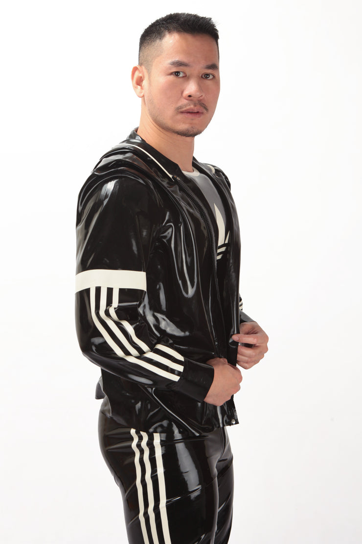 Latex Three Stripe Jacket Hoodie