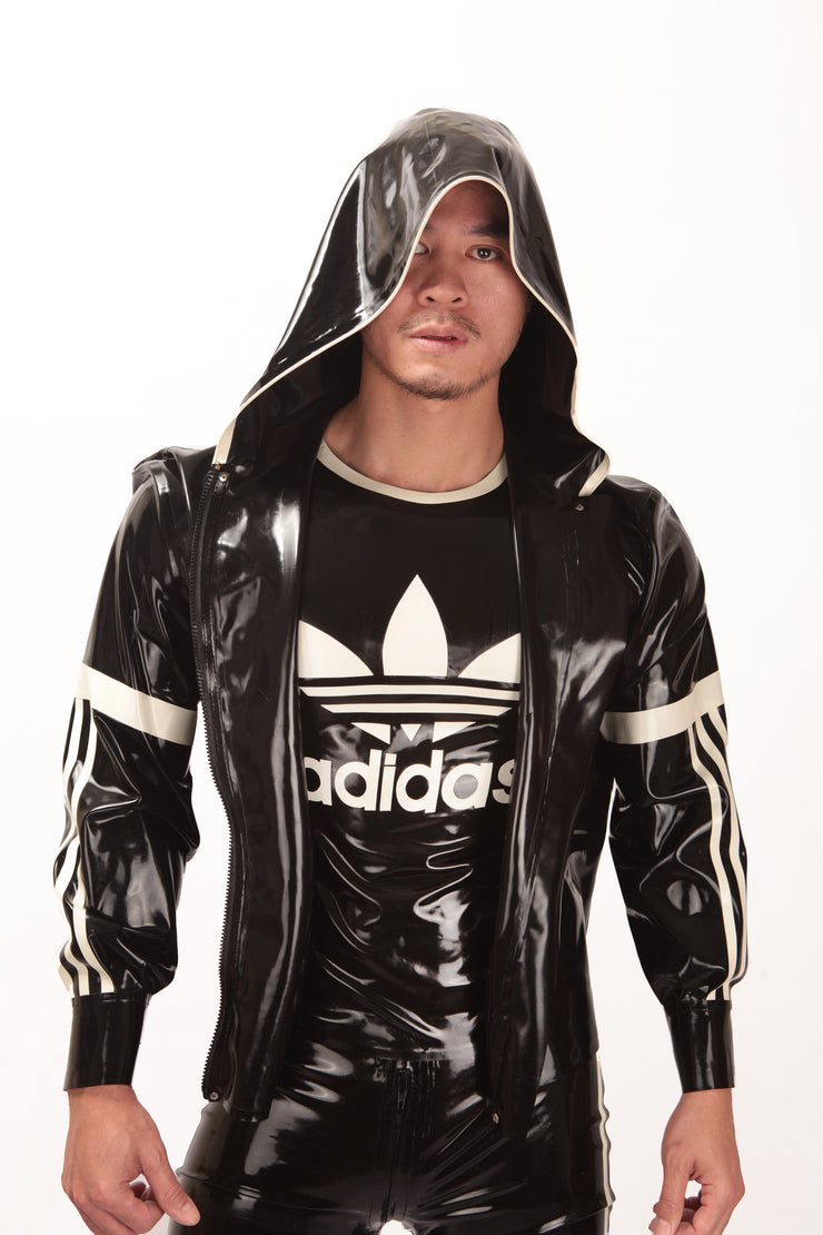 Latex Three Stripe Jacket Hoodie