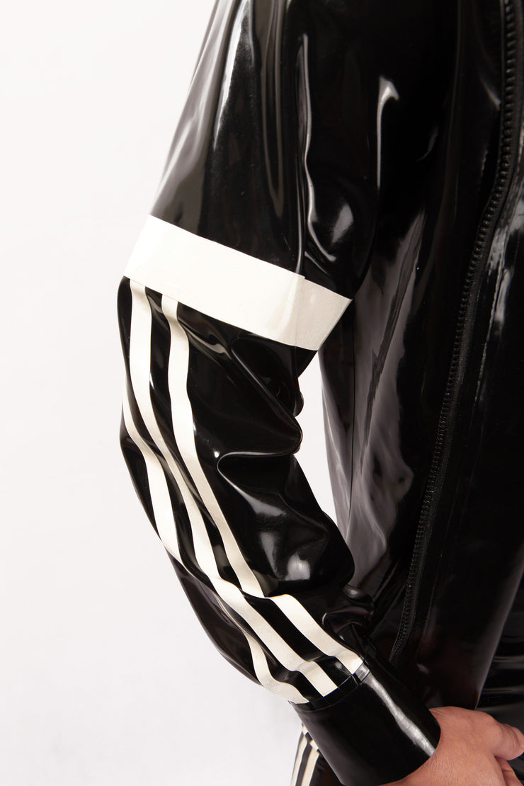 Latex Three Stripe Jacket Hoodie