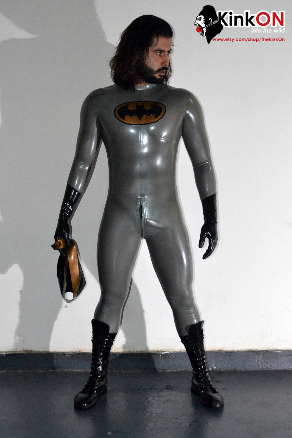 Retro Batman Rubber Catsuit KINKON Retro Batman Rubber Catsuit KINKON